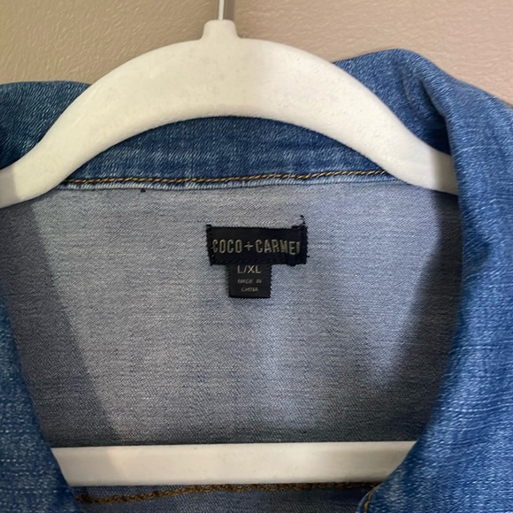 Coco + Carmen Blue Denim Sleeveless Vest - Picture 2 of 4